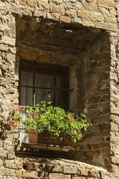 Small Window At An Old House Stock Photos