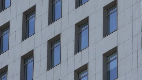 Small Windows of Apartment building in new residential sleeping area in Moscow Video stock 121415161