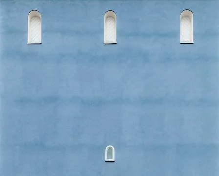 Small windows on large facade Stock Photos