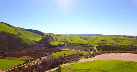 Small Winery in Central Coast. 4k Aerial. Stock Footage 145373898