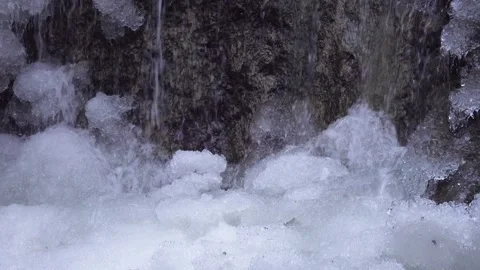 Small winter waterfall 库存影片 161311028