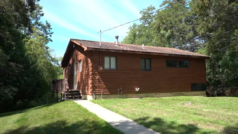 Small Wood Cabin Stock Footage 223540914