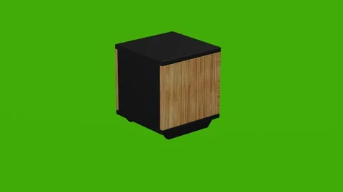 A small wooden bedside table rotates on a green screen Stock Footage 279802306