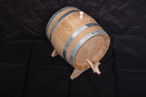 Small wooden cask. Stock Photos
