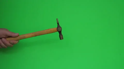 Small Wooden Hammer C on Green Screen Chroma Key Pt4 of 17 Stock Footage 241091053