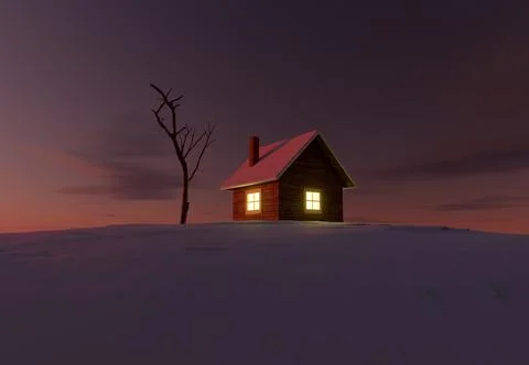 Small wooden house Ilustración de archivo
