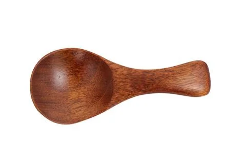 Small wooden spoon for spice and tea. Top view of rustic kitchen utensil ma.. Stock Photos
