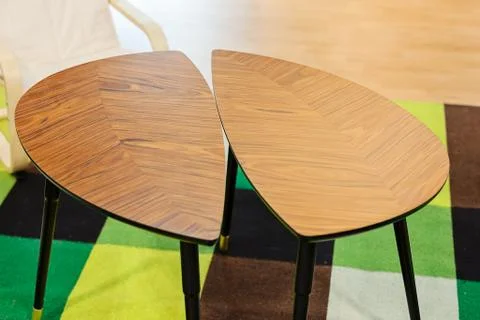 Small wooden table Stock Photos