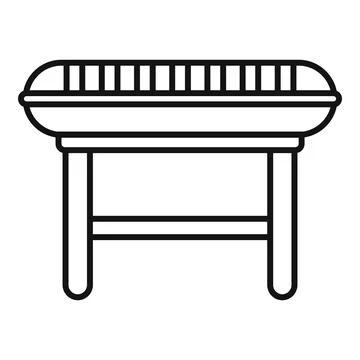 Small wooden table with rounded edges standing on white background Stock Illustration