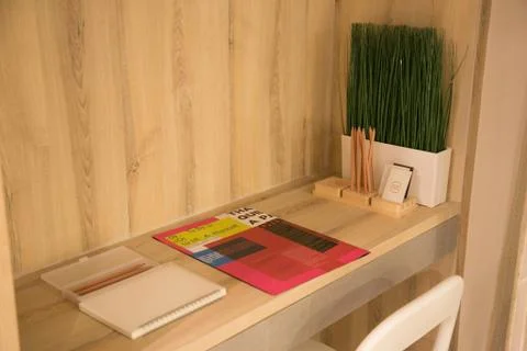 Small working table in condominium Stock Photos