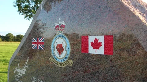 Small World War II memorial site for fallen crew Stock Footage 27172880