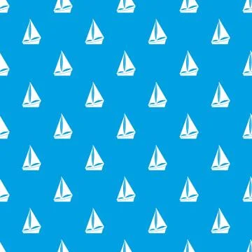 Small yacht pattern seamless blue Illustrazione stock