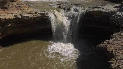 Small year round waterfall in Utah Stock Footage 260515575
