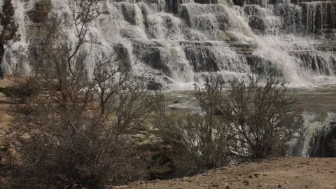 Small year round waterfall in Utah Stock Footage 260529053