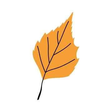 Small yellow autumn leaf vector illustration isolated on white background fol Illustrazione stock