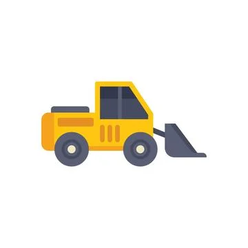 Small yellow bulldozer digging with front loader bucket Illustrazione stock