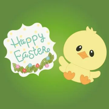 Small yellow easter chick Stock Illustration