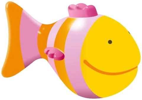 Small yellow fish toy Illustrazione stock