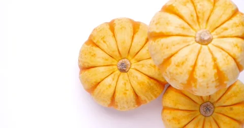 Small yellow puccini pumpkin. Video stock 218432749
