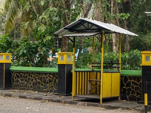 Small Yellow security post Stock Photos