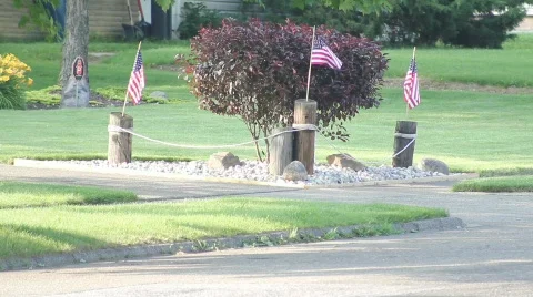 SmallAmericanFlags Stock Footage 737897