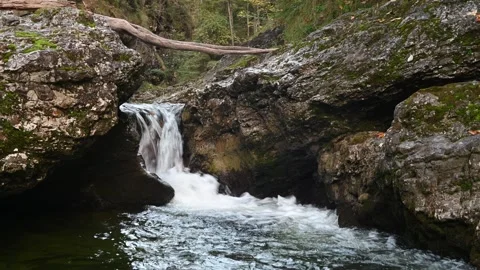 A smaller waterfall in autumn Video stock 260866646