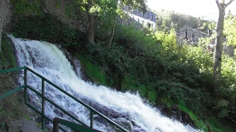 Smaller waterfall of the Cascade de Coo, middle level Stock Footage 253475824
