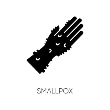 Smallpox black glyph icon. Contagious dermatological disease, infectious illness Stock Illustration