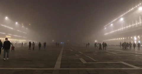 S.Marco square, Venice with fog Stock Footage 167802449
