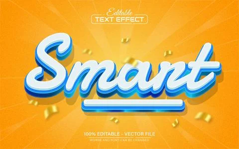 Smart 3d text effect editable 스톡 일러스트