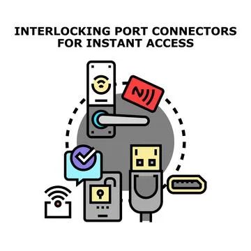 Smart access and wireless connection technology concept Stock Illustration