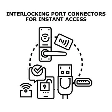 Smart access and wireless connection technology concept Stock Illustration