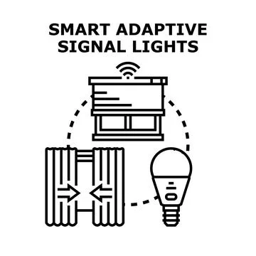 Smart adaptive lighting controlling home automation system Stock Illustration