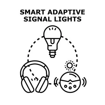 Smart adaptive signal lights concept vector illustration Stock Illustration