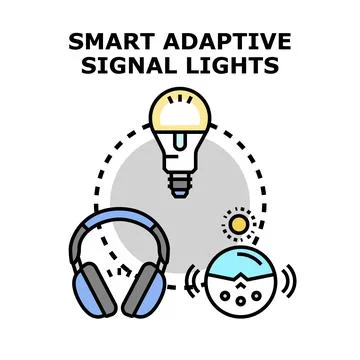 Smart adaptive signal lights concept vector illustration Stock Illustration