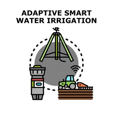 Smart adaptive water irrigation system in agriculture Stock Illustration