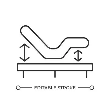 Smart adjustable bed technology line icon Stock Illustration