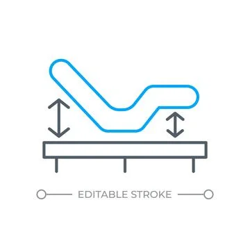 Smart adjustable bed technology two color line icon Stock Illustration