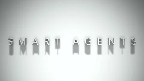 Smart agents 3D title animation white text on a white background Stock Footage 299702116