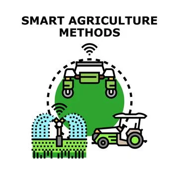 Smart agriculture methods transforming crop cultivation process Stock Illustration