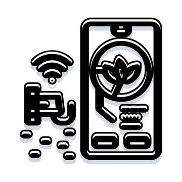 Smart agriculture mobile app with wireless sensor Stock Illustration
