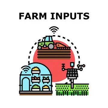 Smart agriculture optimizing farm inputs with technology Illustrazione stock
