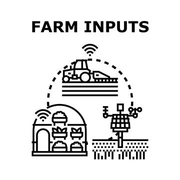 Smart agriculture optimizing farm inputs with technology 库存插图
