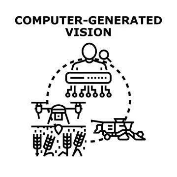 Smart agriculture system with advanced computer vision technology Stock Illustration