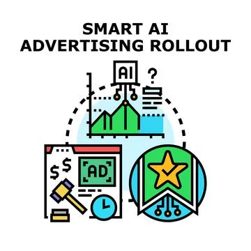 Smart ai advertising rollout analyzing digital marketing strategy 스톡 일러스트