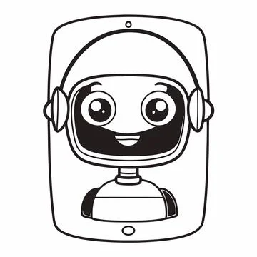Smart AI Assistant Icon . Your Friendly Digital Chatbot Stock Illustration