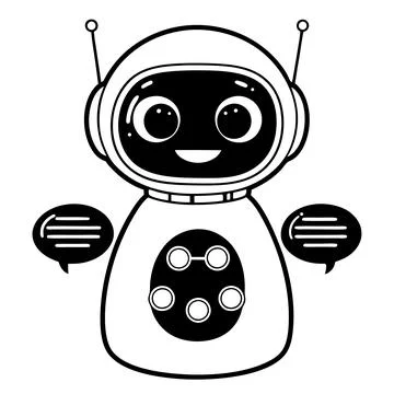 Smart AI Assistant Icon . Your Friendly Digital Chatbot Stock Illustration