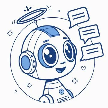 Smart AI Assistant Icon . Your Friendly Digital Chatbot Stock-Illustration