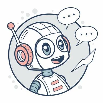 Smart AI Assistant Icon . Your Friendly Digital Chatbot Stock Illustration