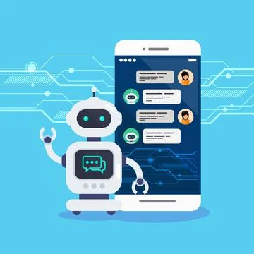 Smart Ai chat bot communicate with human イラスト素材